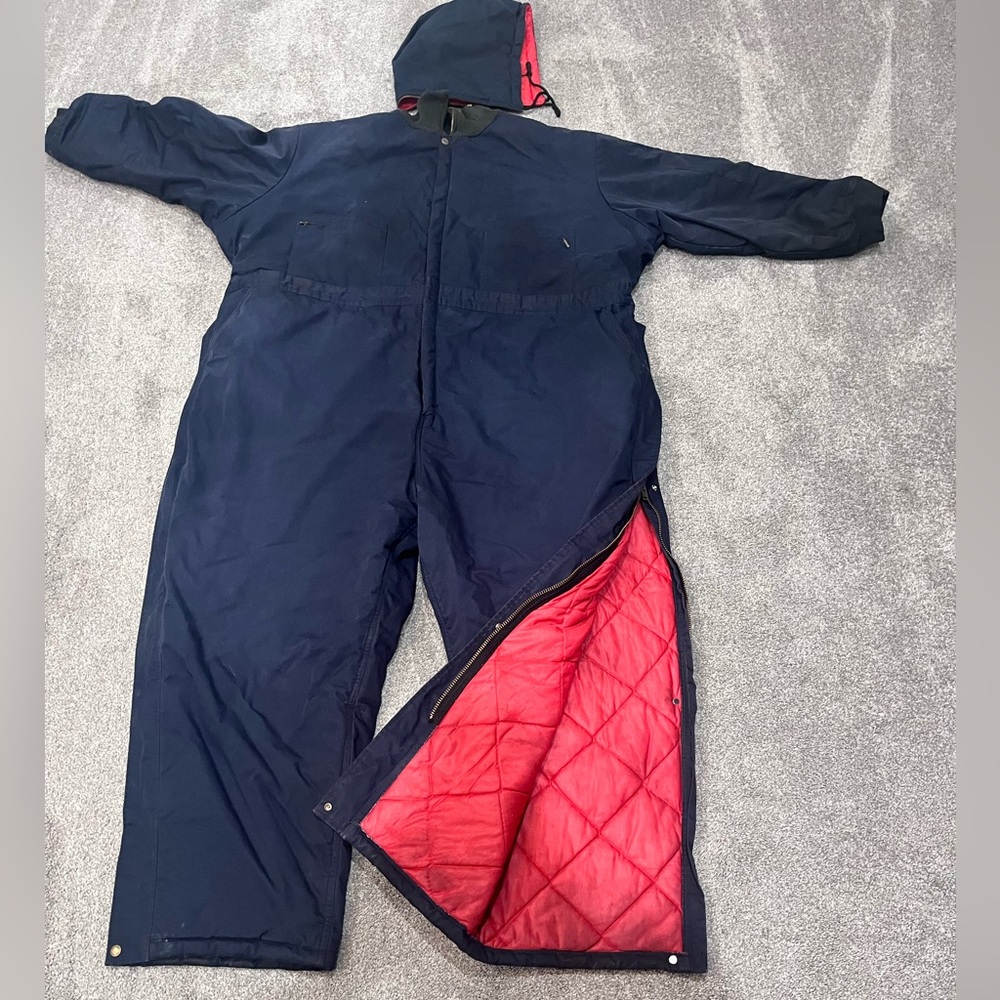 Men's Navy Insulated Coveralls Work Suit - Size 5XL - Picture 14 of 16